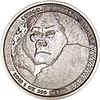 Продать Монеты Конго 5000 франков 2018 Серебро