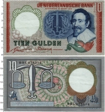 Продать Банкноты Нидерланды 10 гульденов 1953 
