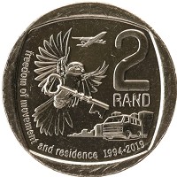 Продать Монеты ЮАР 2 ранда 2019 Медно-никель