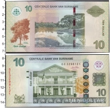 Продать Банкноты Суринам 10 долларов 2012 