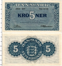 Продать Банкноты Дания 5 крон 1950 