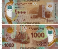 Продать Банкноты Мавритания 1000 угий 2017 Пластик