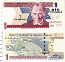 Продать Банкноты Турция 1 лира 2005 