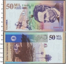 Продать Банкноты Колумбия 50000 песо 2014 