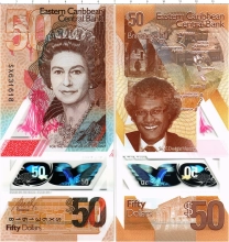 Продать Банкноты Карибы 50 долларов 2019 Пластик