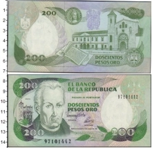 Продать Банкноты Колумбия 200 песо 1992 