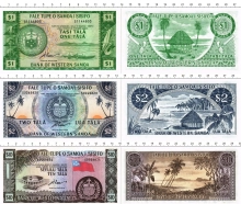 Продать Банкноты Самоа Набор из 3 бон 1967 