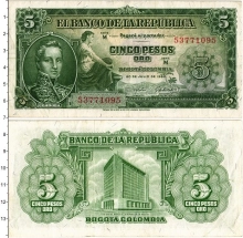 Продать Банкноты Колумбия 5 песо 1960 