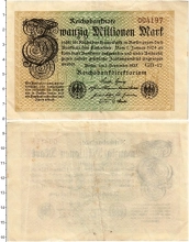 Продать Банкноты Веймарская республика 20000000 марок 1923 