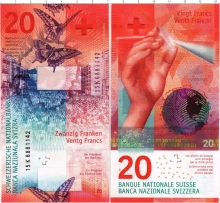 Продать Банкноты Швейцария 20 франков 2017 
