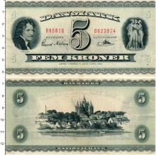 Продать Банкноты Дания 5 крон 1936 