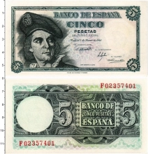 Продать Банкноты Испания 5 песет 1948 