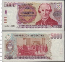 Продать Банкноты Аргентина 5000 песо 1984 
