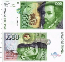 Продать Банкноты Испания 1000 песет 1992 