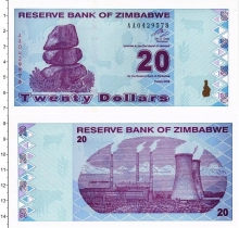 Продать Банкноты Зимбабве 20 долларов 2009 