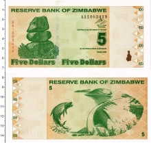 Продать Банкноты Зимбабве 5 долларов 2009 