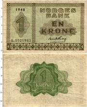 Продать Банкноты Норвегия 1 крона 1948 