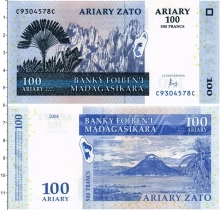 Продать Банкноты Мадагаскар 100 ариари 2004 