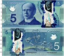 Продать Банкноты Канада 5 долларов 2013 Пластик
