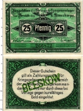 Продать Банкноты Германия 25 пфеннигов 1917 