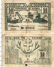 Продать Банкноты Новая Каледония 50 сантим 1942 