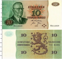 Продать Банкноты Финляндия 10 марок 1980 