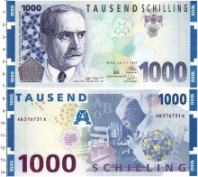 Продать Банкноты Австрия 1000 шиллингов 1997 
