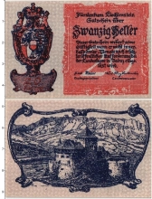 Продать Банкноты Лихтенштейн 20 хеллеров 1920 