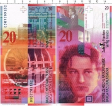 Продать Банкноты Швейцария 20 франков 2008 