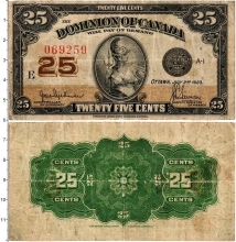 Продать Банкноты Канада 25 центов 1923 