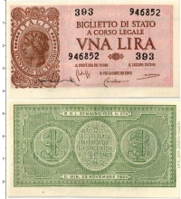 Продать Банкноты Италия 1 лира 1944 