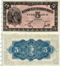 Продать Банкноты Мартиника 5 франков 1942 