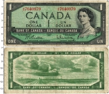 Продать Банкноты Канада 1 доллар 1954 