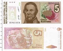 Продать Банкноты Аргентина 5 аустралес 1989 