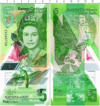 Продать Банкноты Антигуа и Барбуда 5 долларов 2021 