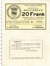 Продать Банкноты Бельгия 20 франков 1940 