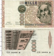 Продать Банкноты Италия 1000 лир 1982 