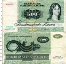 Продать Банкноты Дания 500 крон 1972 