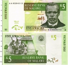 Продать Банкноты Малави 5 квач 2005 