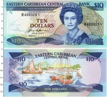 Продать Банкноты Карибы 10 долларов 1985 