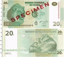 Продать Банкноты Конго 20 франков 2003 