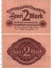 Продать Банкноты Веймарская республика 2 марки 1922 