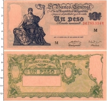 Продать Банкноты Аргентина 1 песо 1952 