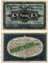 Продать Банкноты Германия 5 пфеннигов 1917 