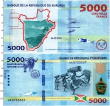 Продать Банкноты Бурунди 5000 франков 2015 