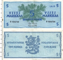 Продать Банкноты Финляндия 5 марок 1963 