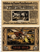 Продать Банкноты Германия : Нотгельды 1/2 марки 1921 