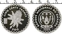 Продать Монеты Руанда 500 франков 2002 Серебро