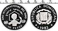 Продать Монеты Доминиканская республика 10 песо 1982 Серебро