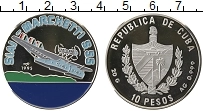 Продать Монеты Куба 10 динерс 1993 Серебро